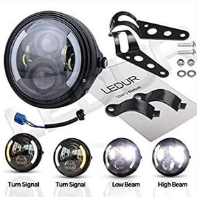 img 2 attached to 🏍️ 7-Inch Round LED Motorcycle Headlights with Housing Bucket, DRL, Turn Signal Halo Ring Angle Eyes Lights - Compatible with Harley Davidson Motorcycles, Round Headlamp
