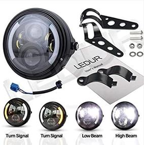 img 4 attached to 🏍️ 7-Inch Round LED Motorcycle Headlights with Housing Bucket, DRL, Turn Signal Halo Ring Angle Eyes Lights - Compatible with Harley Davidson Motorcycles, Round Headlamp