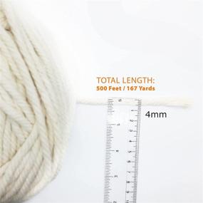 img 2 attached to 🧶 500 Feet of 1CAMO Macrame Cord - Natural Cotton Rope for Handmade Decorations, Wall Hanging, Plant Hangers, Crafts, and Knitting - 4mm (1/8 inch) Twisted Craft String