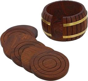 img 2 attached to 🍺 Artisanal Wooden Coaster: Handcrafted Barrel Shaped Drink Holder