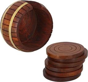 img 3 attached to 🍺 Artisanal Wooden Coaster: Handcrafted Barrel Shaped Drink Holder