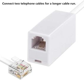 img 3 attached to 🔌 RJ11 Coupler 2 Pack: Female to Female Phone Line Connector for Extending Telephone Cable - White