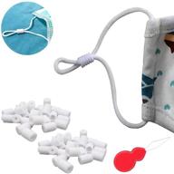 🧵 100pcs silicone toggles for drawstrings - cord locks adjuster stopper for elastic cord | non-slip design | free plastic hoist | copper wire needle threader included | perfect for sewing, diy, cross stitch, and sewing machine projects logo