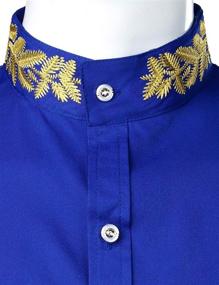 img 2 attached to ZEROYAA Hipster Embroidery Mandarin Collar Men's Clothing for Shirts