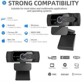 img 2 attached to 🎥 High-Definition 1080P Webcam with Mic, Sherry Wide Angle Camera with Privacy Cover & Tripod - Perfect for PC, Laptop Streaming, Game Recording, Conferences - Plug and Play USB Webcam