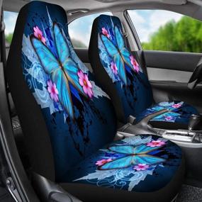 img 2 attached to 🦋 Horeset Novelty Car Seat Covers for Women: Stylish Custom Protectors for Front Seats - Universal Fit for Most Cars (Butterfly-Full Set of 6 pcs)