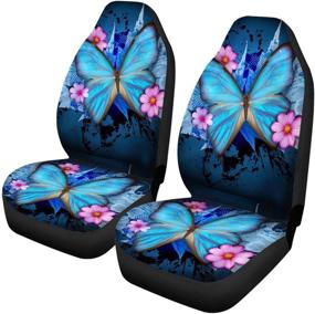 img 3 attached to 🦋 Horeset Novelty Car Seat Covers for Women: Stylish Custom Protectors for Front Seats - Universal Fit for Most Cars (Butterfly-Full Set of 6 pcs)