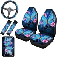 🦋 horeset novelty car seat covers for women: stylish custom protectors for front seats - universal fit for most cars (butterfly-full set of 6 pcs) logo