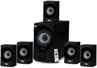 🎧 700w home theater 5.1 speaker system acoustic audio aa5172 with bluetooth, fm tuner, usb, sd card, remote control, and powered sub (6 speakers, 5.1 channels) in black and gray logo