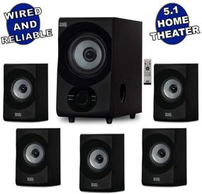 img 3 attached to 🎧 700W Home Theater 5.1 Speaker System Acoustic Audio AA5172 with Bluetooth, FM Tuner, USB, SD Card, Remote Control, and Powered Sub (6 Speakers, 5.1 Channels) in Black and Gray