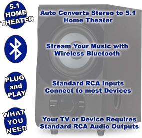 img 2 attached to 🎧 700W Home Theater 5.1 Speaker System Acoustic Audio AA5172 with Bluetooth, FM Tuner, USB, SD Card, Remote Control, and Powered Sub (6 Speakers, 5.1 Channels) in Black and Gray