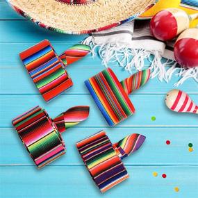 img 3 attached to Dongzhur 4 Pieces Fiesta Ribbon Mexican Serape Ribbon - Vibrant Rainbow Stripes Grosgrain Ribbon for Wrapping, Fall Crafts, Party Décor, Crafting Sewing Supplies.