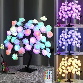 img 4 attached to 🌹 18-Color Changing Multicolor Rose Tree Lamp for Mother's Day, Christmas, Bedroom Wedding - 48 LED Table Flower Lamp, Colorful Rose Lights Desk Decor - Perfect Girls Gift on Valentine's Day