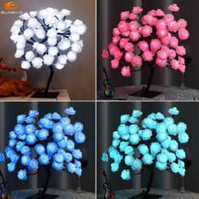 img 3 attached to 🌹 18-Color Changing Multicolor Rose Tree Lamp for Mother's Day, Christmas, Bedroom Wedding - 48 LED Table Flower Lamp, Colorful Rose Lights Desk Decor - Perfect Girls Gift on Valentine's Day