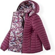 qlz girls down coat: stylish and versatile puffer jacket, ages 3-14, dual-sided wear in camouflage design логотип