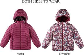 img 2 attached to QLZ Girls Down Coat: Stylish and Versatile Puffer Jacket, Ages 3-14, Dual-sided Wear in Camouflage Design