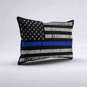 img 1 attached to 🏳️ Set of 2 Standard Size Oliven Flag Pillowcases - Home Decor Pillow Covers Standard/Queen (Blue Black Pillow Cases)