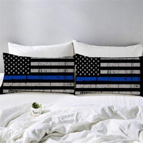 img 3 attached to 🏳️ Set of 2 Standard Size Oliven Flag Pillowcases - Home Decor Pillow Covers Standard/Queen (Blue Black Pillow Cases)