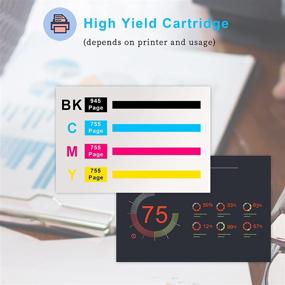 img 2 attached to 🖨️ PicView 4 Pack 127 Remanufactured Ink Cartridges: High-Quality Replacement for Epson 127 T127 in WF-3520 WF-3530 WF-3540 WF-7010 WF-7510 WF-7520 545 645 Printer (Black, Cyan, Magenda, Yellow)