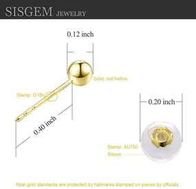 img 3 attached to 💫 Stylish and Elegant 18K Yellow Gold Ball Stud Earrings: Perfect for Women and Girls