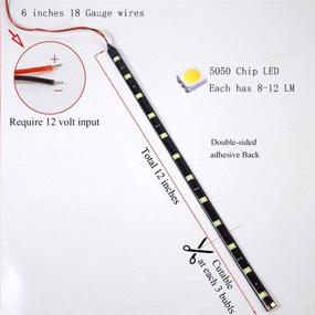 img 3 attached to 💡 Waterproof 12V 1ft LED Strip Underbody Light for Motor - Pack of 6