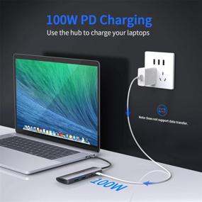 img 2 attached to 🔌 7-in-1 USB C Hub Adapter for MacBook Pro/Air, WIMUUE Aluminum Multiport Dock with Thunderbolt 3, 2 USB 3.0 Ports, 100W Power Delivery, 4K HDMI, MicroSD, and SD Card Reader