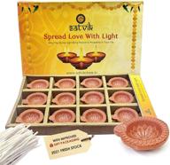 celebrate diwali with craftsman 12 pc set clay diya diwali dia - traditional handmade terracotta earthen vilakku oil lamp diyas for puja pooja, decorate your home with natural mitti - indian gift items логотип