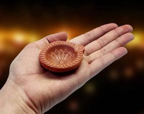 img 2 attached to Celebrate Diwali with Craftsman 12 Pc Set Clay Diya Diwali Dia - Traditional Handmade Terracotta Earthen Vilakku Oil Lamp Diyas for Puja Pooja, Decorate your Home with Natural Mitti - Indian Gift Items
