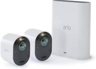 arlo ultra 2 spotlight camera system - 2 wireless cameras, 4k video & hdr, color night vision, 2 way audio, wire-free, 180º view, white - vms5240-200nas logo