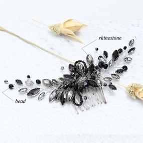 img 1 attached to 💍 Black Wedding Hair Comb with Rhinestones, Opal Crystal, and Vintage Bridal Hair Clips - Stylish Hairpiece Handband Accessories for Women and Girls