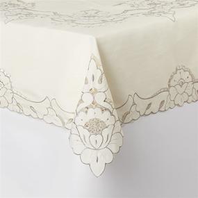 img 1 attached to 🌸 Exquisite Violet Linen Embroidered Rectangle Tablecloth: Upgrade Your Tabletop with Fine Food Service Equipment & Supplies