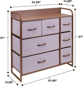 img 1 attached to Kid's and Teen's Bedroom Furniture - Sorbus 7-Drawer Dresser for 🛏️ Clothes and Toy Storage with Steel Frame, Wood Top, and Pink Fabric Bins