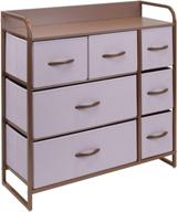 kid's and teen's bedroom furniture - sorbus 7-drawer dresser for 🛏️ clothes and toy storage with steel frame, wood top, and pink fabric bins логотип