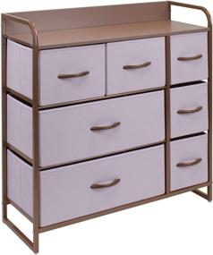 img 4 attached to Kid's and Teen's Bedroom Furniture - Sorbus 7-Drawer Dresser for 🛏️ Clothes and Toy Storage with Steel Frame, Wood Top, and Pink Fabric Bins