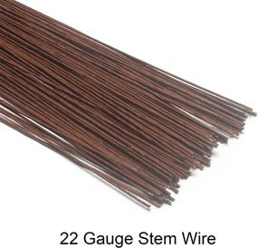 img 1 attached to Cinvo 22 Gauge Stem Wire - 100 Counts Dark Brown Floral Paper Wrapped Wire for DIY Flower Arrangements, Bouquets, Handcrafts, Wood Flowers - 14 Inch Length