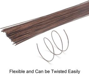 img 3 attached to Cinvo 22 Gauge Stem Wire - 100 Counts Dark Brown Floral Paper Wrapped Wire for DIY Flower Arrangements, Bouquets, Handcrafts, Wood Flowers - 14 Inch Length