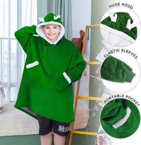 img 2 attached to 🎄 Kids' Bedding: Wearable Oversized Sweatshirt Decorated with Christmas Design