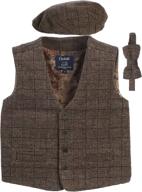 👔 tweed barleycorn boys' accessories set in charcoal: matching gioberti bow ties logo
