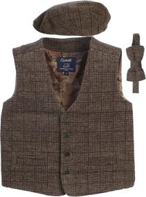 img 4 attached to 👔 Tweed Barleycorn Boys' Accessories Set in Charcoal: Matching Gioberti Bow Ties