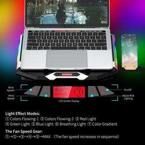 img 1 attached to 🎮 Enhance Your Gaming Experience with ICE COOREL Gaming Laptop Cooling Pad - 6 Quiet Cooling Fans, RGB Laptop Cooler Stand | Adjustable Height & Cooling Pad for 12-17 inch Laptops | Dual USB ports, Phone Stand Included!
