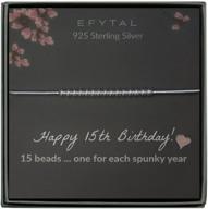 🎂 efytal 15th birthday gifts for her: sterling silver bracelet with 15 beads, perfect quinceanera gift for 15 year old girl logo