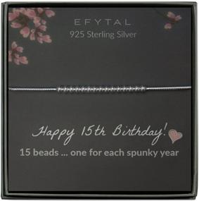 img 4 attached to 🎂 EFYTAL 15th Birthday Gifts for Her: Sterling Silver Bracelet with 15 Beads, Perfect Quinceanera Gift for 15 Year Old Girl