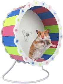 img 3 attached to 🐹 Petzilla Squeakless Hamster Exercise Wheel - Vibrant Multi-Colored Silent Spinner with Wooden Build and Sunflower Design