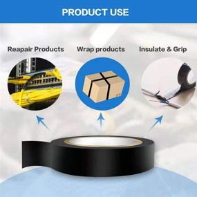 img 1 attached to Wapodeai 3PCS Electrical Tape - Flame Retardant & High Temperature Resistant Indoor/Outdoor Electric Tape, Premium Black Waterproof Tape, 0.62 in X 49 ft