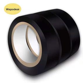 img 2 attached to Wapodeai 3PCS Electrical Tape - Flame Retardant & High Temperature Resistant Indoor/Outdoor Electric Tape, Premium Black Waterproof Tape, 0.62 in X 49 ft