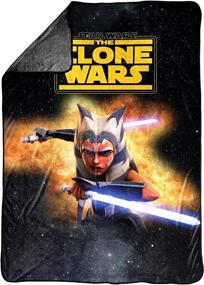 img 3 attached to Official Star Wars Product: Jay Franco Star Wars Clone Wars Fierce Blanket - Ahsoka Tano, Fade Resistant Super Soft Fleece - Measures 62 x 90 inches - Perfect Kids Bedding