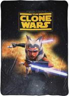 official star wars product: jay franco star wars clone wars fierce blanket - ahsoka tano, fade resistant super soft fleece - measures 62 x 90 inches - perfect kids bedding logo