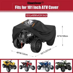 img 3 attached to 🏍️ ClawsCover ATV Cover 3XL - Heavy Duty Waterproof 420D Oxford Cloth Quad ATC 4 Wheeler Cover with All-Season Weather Proof Outdoor UV Protection for Kawasaki Yamaha Suzuki Honda Polaris