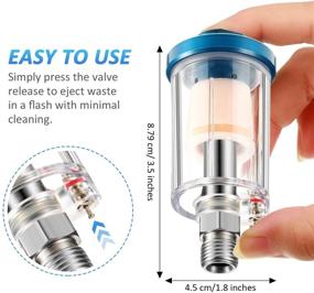 img 2 attached to 🔍 Airbrush Moisture Separator Filter for Compressor Fitting, 1/4 Inch NPT Inlet and Outlet (3-Pack) - Improve Water Oil Separation and Airline Filtration Efficiency