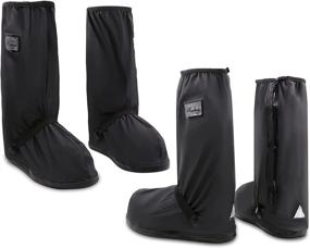 img 4 attached to 🌧️ MAGICDESIGN 2 Pair Black Waterproof Shoes Covers: Ultimate Rain Gear for Men - Anti-Snow Rain Boot Covers with Reflectors, Perfect for Gardening, Motorcycle Riding, Cycling, and Rainy Days.